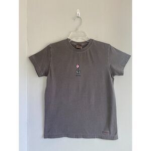 LIFE IS GOOD Women's  Small Tee, BUDDING PINK TULIP "GROW" in Chocolate